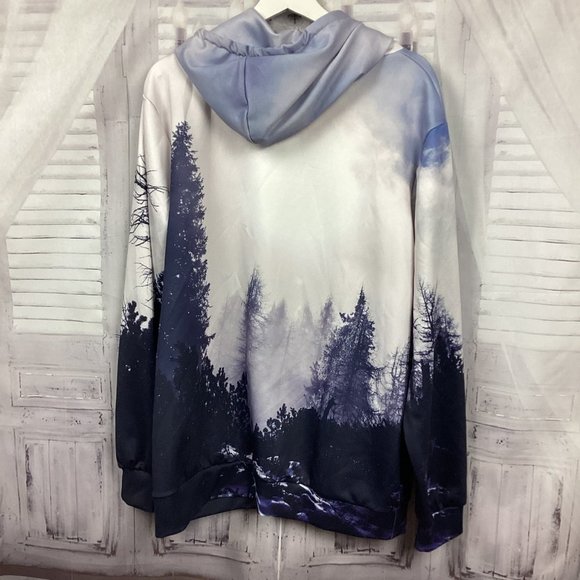 Woods Forest Print Sweatshirt Hoodie XXL - Picture 4 of 7